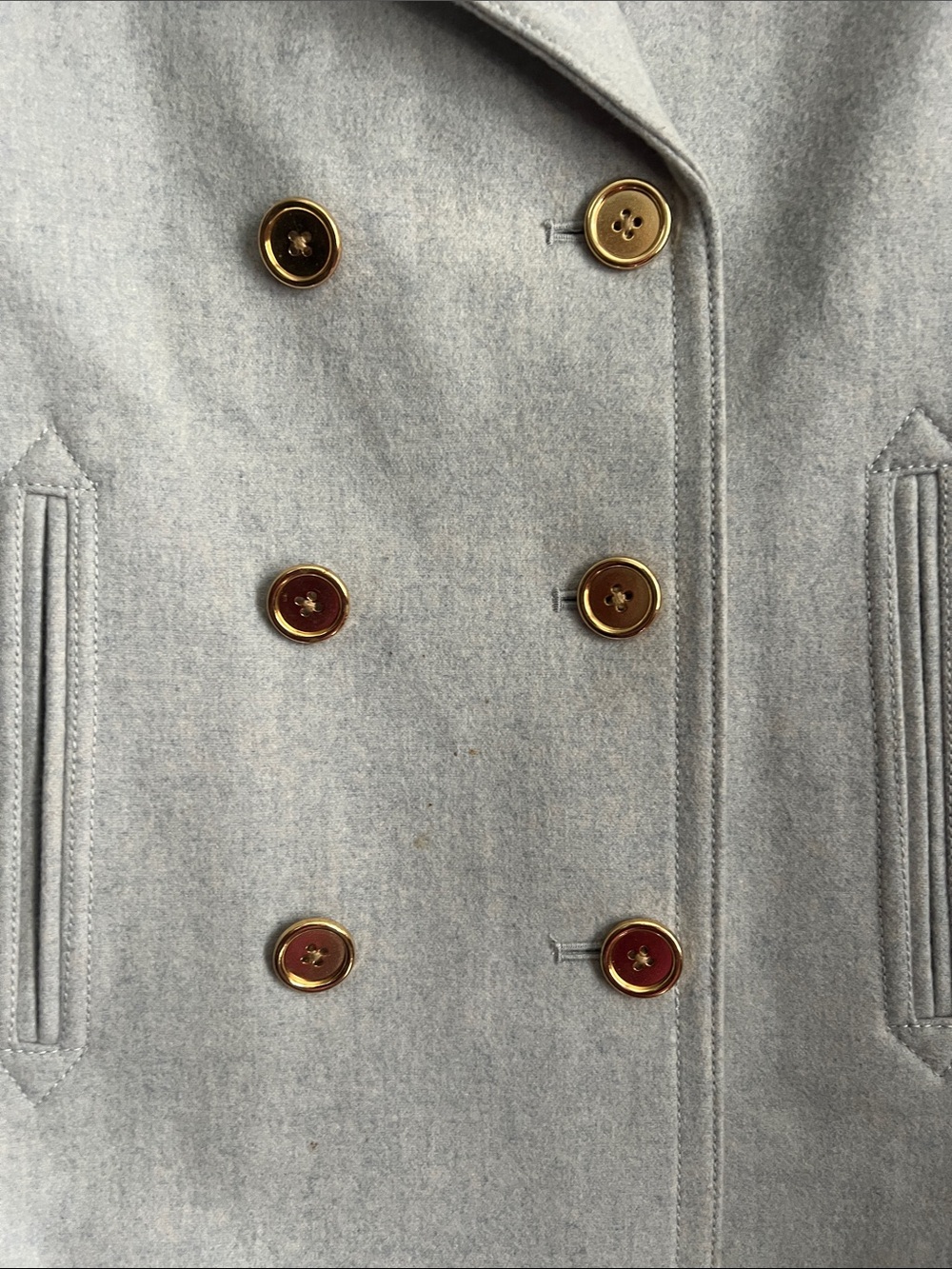 J. Crew Light Gray Double-Breasted Wool Cashmere Peacoat 8 - Picture 3 of 9